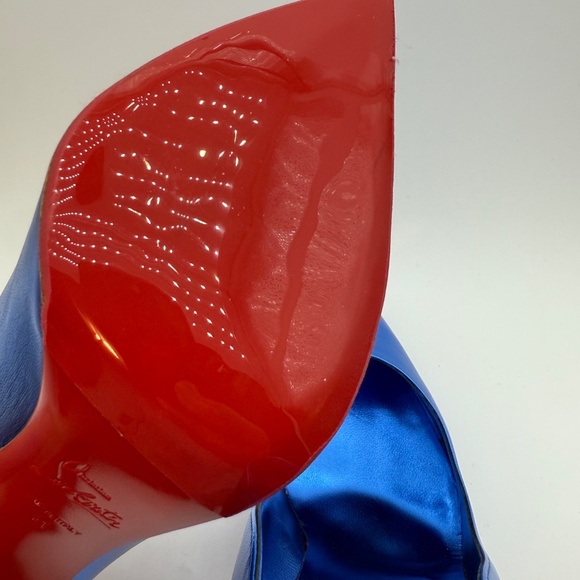 CHRISTIAN LOUBOUTIN HOT CHICK 100 METALLIC BLUE LIMITED EDITION SIZE 41 - Picture 9 of 10